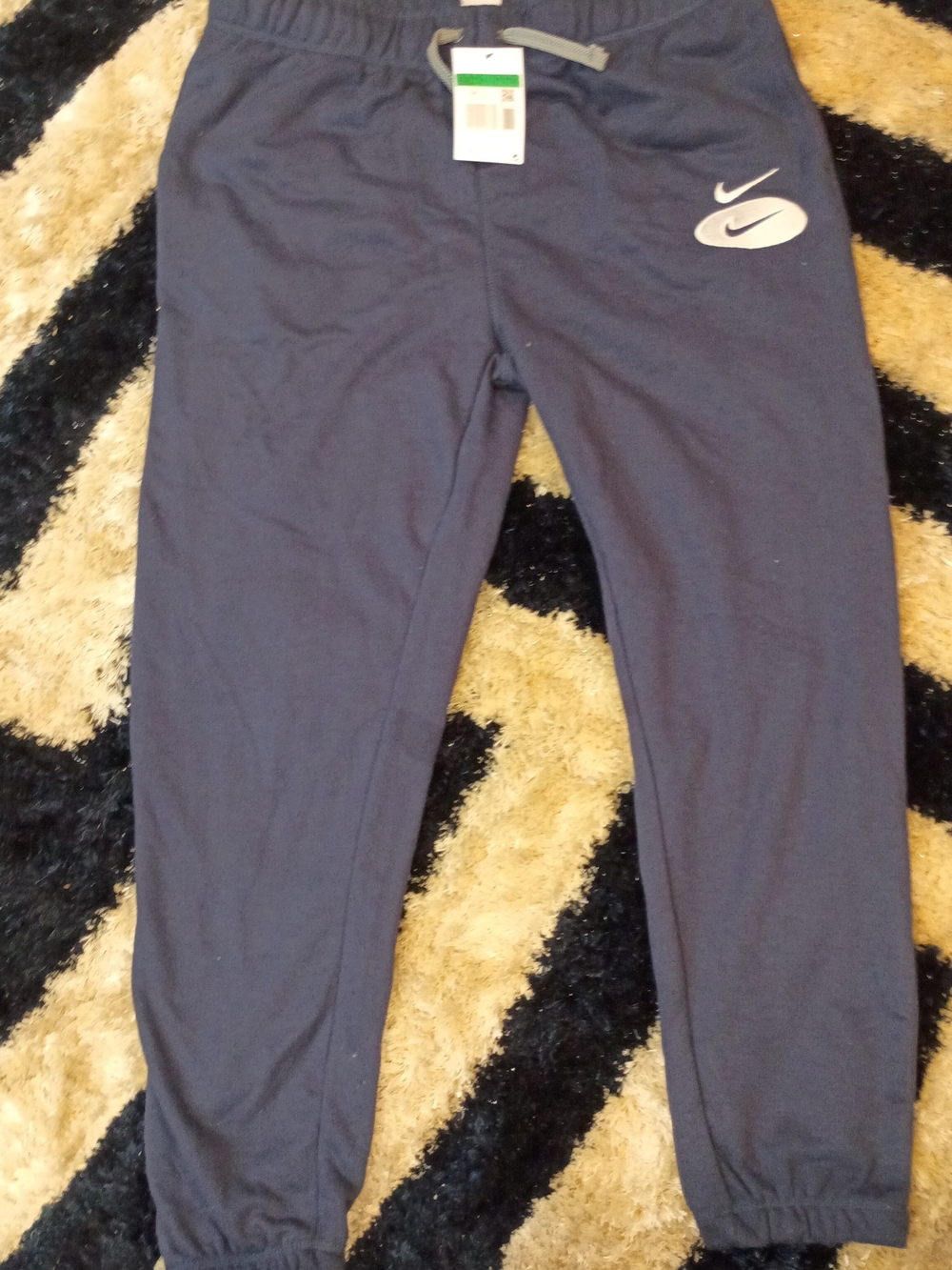 Nike Navy Blue Sweatpants with White Swoosh